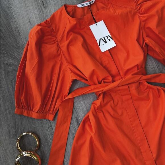 ZARA BLOGGER FAVORITE POPLIN DRESS ZW COLLECTION - Picture 10 of 11